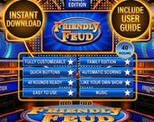Friendly Feud Family Party Game, Family Feud Style Questions, Editable Powerpoint Game Show with Auto Score, Party Games For Families