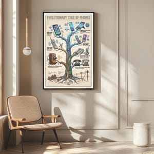 Evolutionary Tree of Phones Poster, History of Telephone Poster, Technology Evolution Art, Tech Wall Decor, Engineer Gift, Smartphone Art