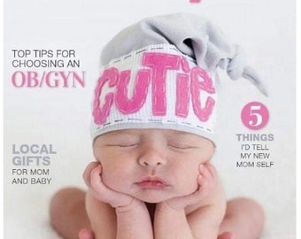 cutie hat, baby hat, hospital hat, newborn photography prop, baby girl hat, baby boy hat, gender neutral hat, knot beanie