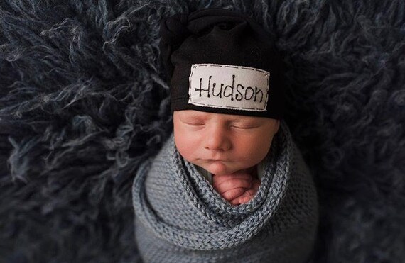 black newborn hat