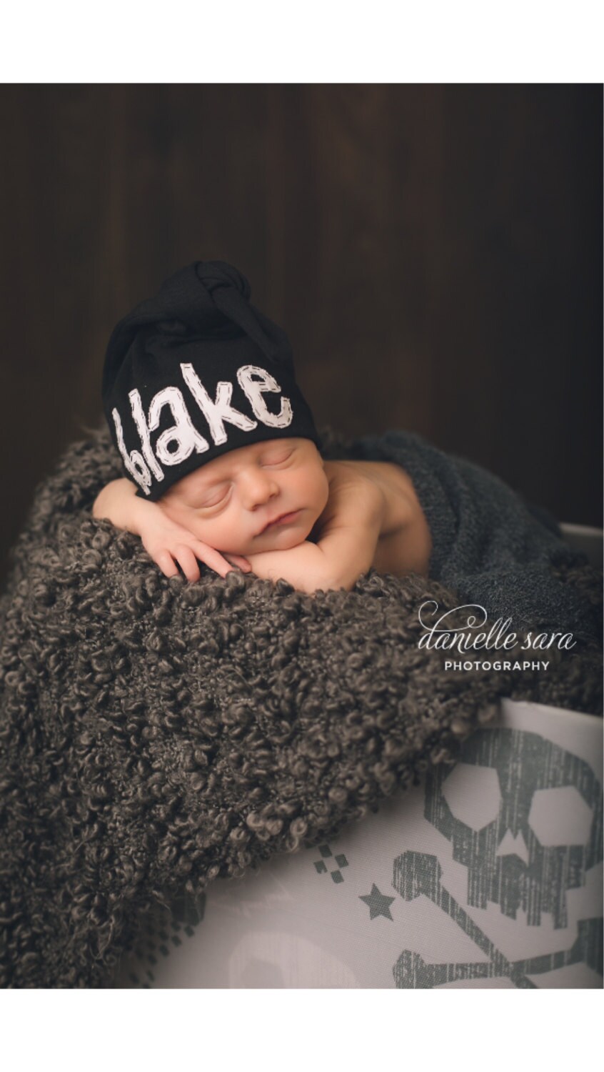 Jack Hat, personalized beanie, name hat, knot beanie, newborn hat, ne…