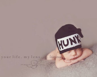 Hunk Design Customized Newborn Baby Hat: Cotton jersey fabrics