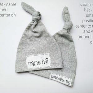 Skinny GREY & WHITE STRIPE: personalized baby hat, baby name hat, newborn name hat, personalized newborn hat,hospital hat,coming home outfit image 6