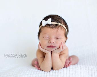 MINI BOW headband, baby girl accessories, felt bow, headband, newborn photo prop, baby gift