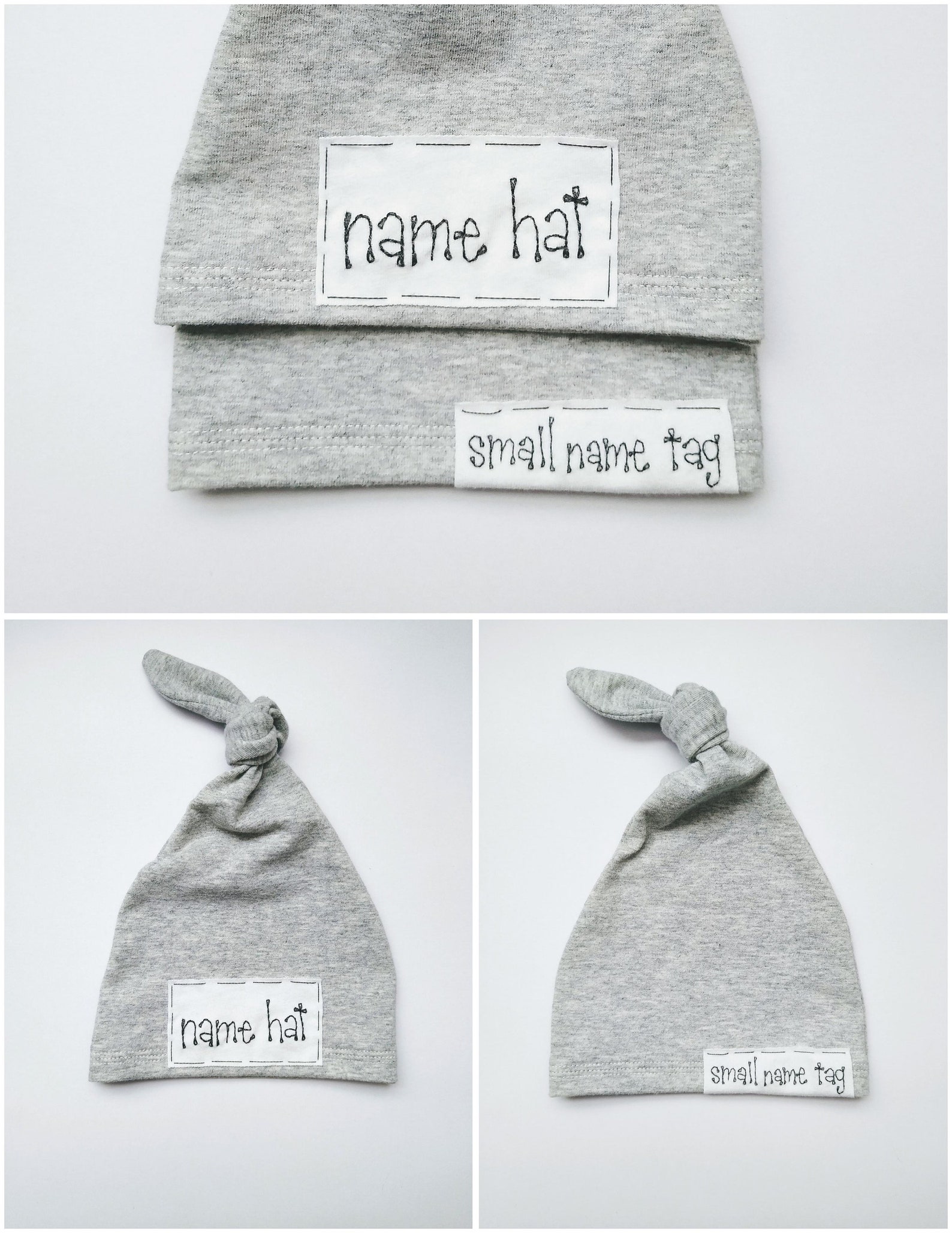 CREAM Personalized Baby Hat, Baby Name Hat, Personalized Hat, Knot