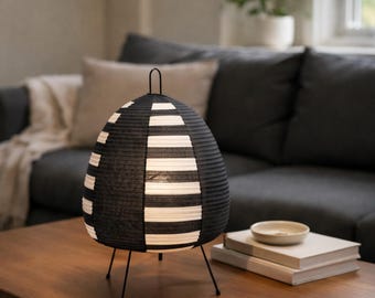 Moody Ambient Floor Lamp, Japanese Rice Paper Lantern, Soft Glow Bedroom Light, Warm Minimalist Dark Room Lighting