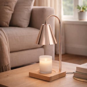 Aromatherapielampe Kerze Schmelzlampe Wachs Wärmer Licht Holz Nachttischlampe Gemütliche Beleuchtung für zu Hause