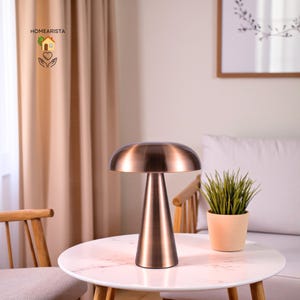 Lampe de table champignon minimaliste à intensité variable - Veilleuse de chevet rétro, lampe rechargeable pour décoration de chambre ou de salon, éclairage classique
