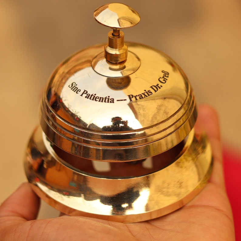 Small Bell Service Personalized Brass Service Bell – Custom Engraved Desk & Reception Bell ...