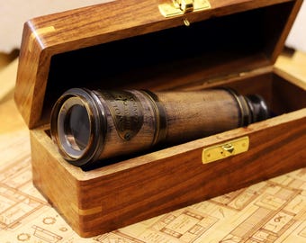 Télescope de travail personnalisé, télescope gravé, longue-vue de pirate 16 pouces, cadeau d'anniversaire, cadeau pour mari, cadeau bateau, décoration nautique