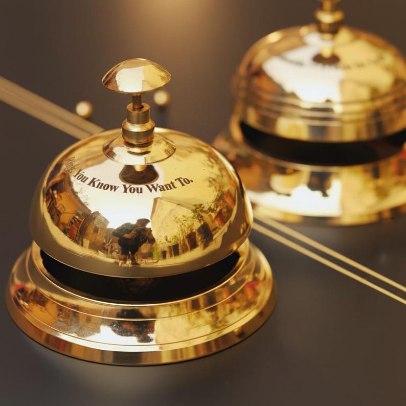 Small Bell Service Personalized Brass Service Bell – Custom Engraved Desk & Reception Bell ...