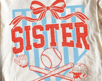 Retro Baseball Sister Png, Coquette Bow Home Plate Sublimation, Distressed Game Day Shirt Design, Baseball Season File, Digital Download