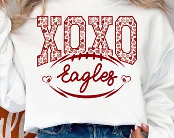 Eagles Valentine PNG, XOXO Football, Schulspirit (Digitaler Download)