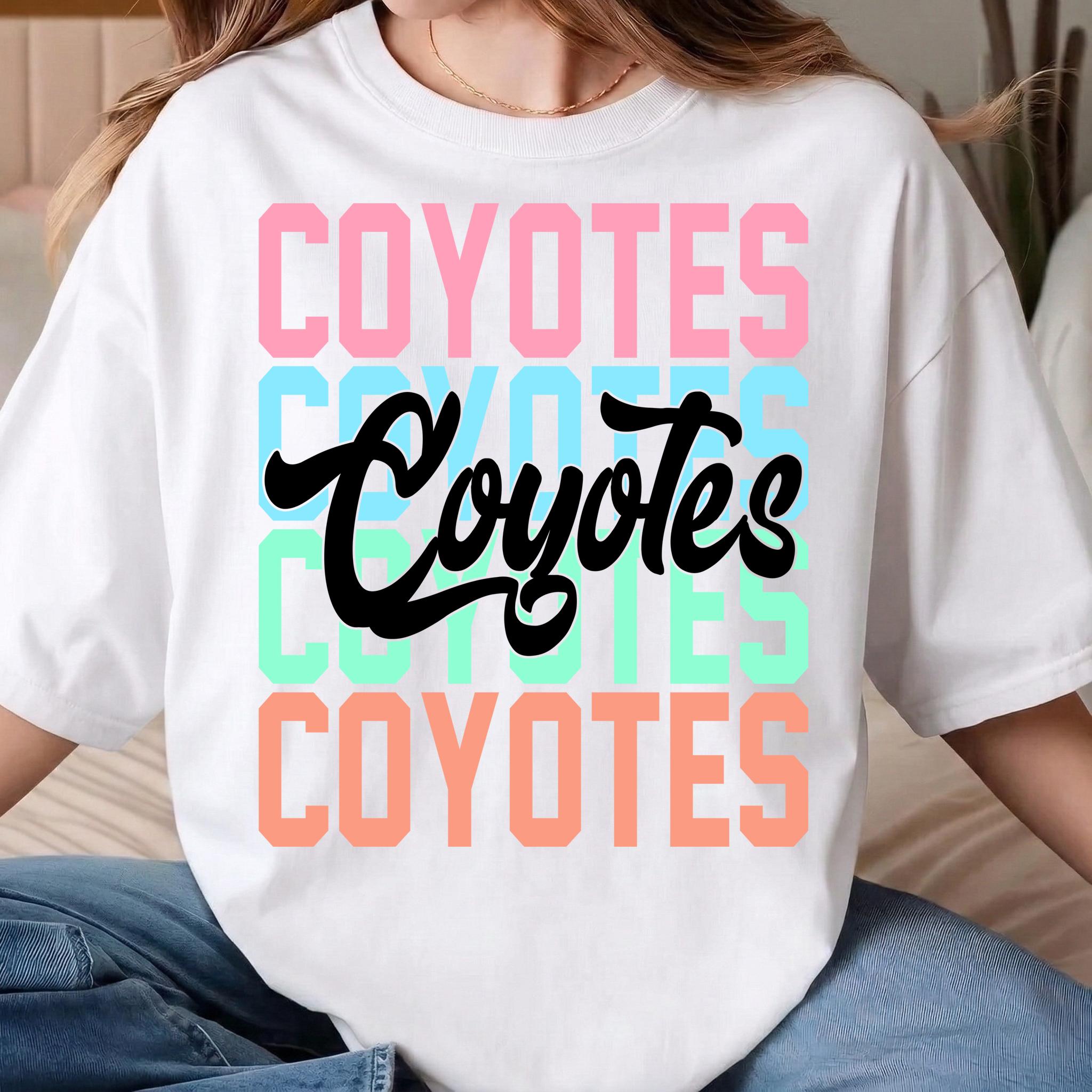 Go Yotes Script Retro Coyotes Mascot Script PNG, School Spirit Game Day Outfit (digital ...