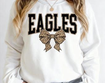 Eagles Leopard Coquette Bow PNG: Team Spirit Sublimation (Digital Download)