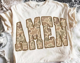 Amen camouflage png, ontwerp christelijk geloof, digitaal downloadbestand, sublimatieafbeelding, trendy religieuze kleding