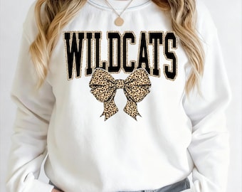 Wildcats Leopard Coquette Bow PNG: Team Spirit Design (Digital Download)
