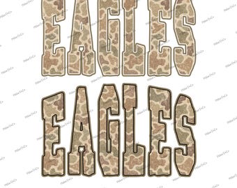 Eagles Camo PNG, Sports Team Design, Digital Download File, Sublimation Graphic, Trendy Mascot Apparel