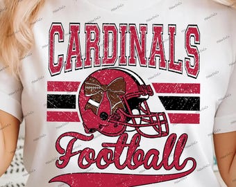 Casco de fútbol americano de los Cardinals PNG: Gráfico retro del día del partido (descarga digital)