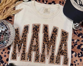 Mama PNG, Leopard Mama PNG, Trendy Varsity Mom Shirt Sublimation Design, Retro Mother's Day Digital Download