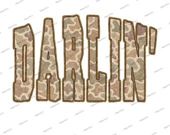 Darlin 'Camo PNG, Südliches Shirt-Design, digitale Download-Datei, Sublimationsgrafik, trendige Landbekleidung