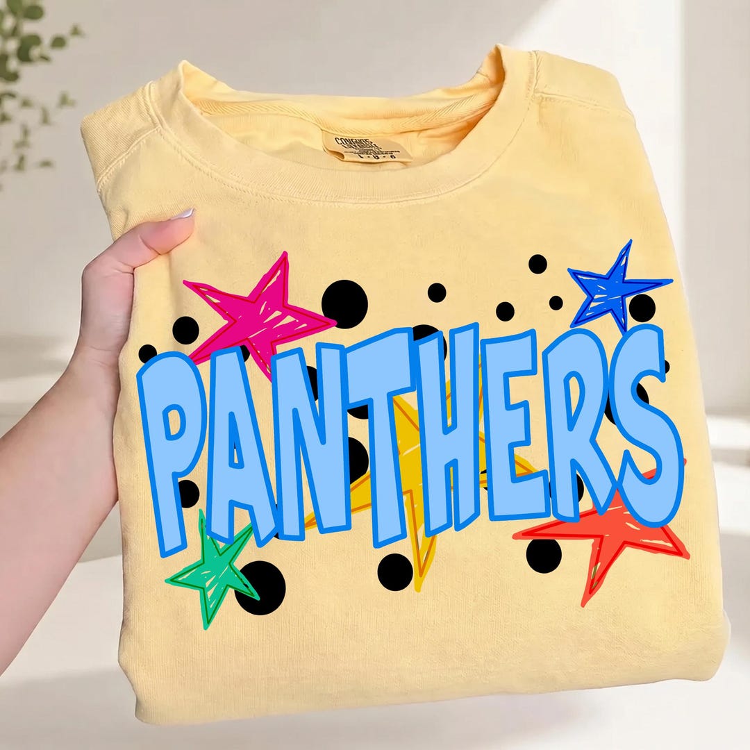 Panthers PNG, Colorful Stars Polka Dot Panthers, Preppy School Spirit ...