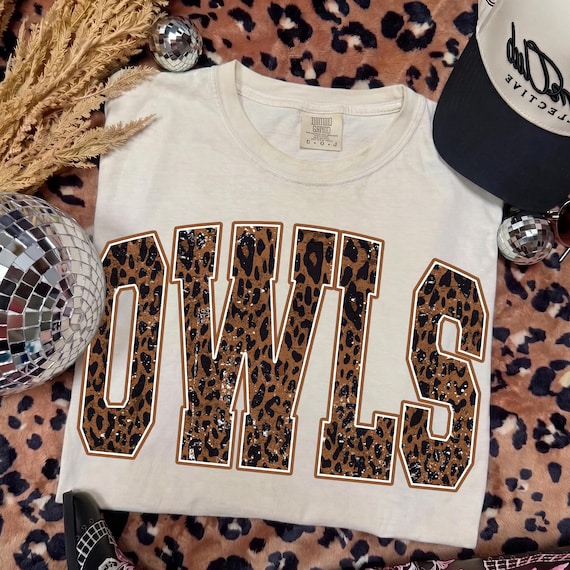 Owls PNG, Owls Mascot Leopard PNG, Varsity School Spirit Game Day Shirt Design, Team Spirit Sublimation File, Digital Download