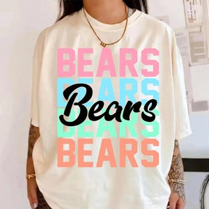 Retro Bears maskotskript PNG, skolandan speldagsoutfit (digital nedladdning)