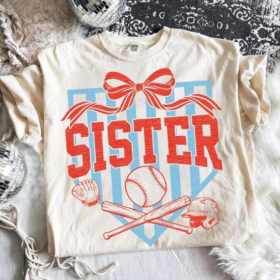 Retro Baseball Sister Png, Coquette Bow Home Plate Sublimation, Distressed Game Day Shirt Design, Baseball Season File, Digital Download