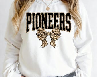 Pioneers Leopard Coquette Bow PNG: Game Day Design (Digital Download)