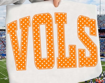 Vols PNG, Polka Dot Vols Mascot PNG, Varsity School Spirit Game Day Shirt Design, Preppy Team Spirit Sublimation File, Digital Download