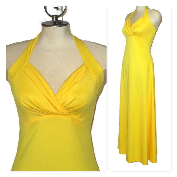 Yellow Halter Dress - Etsy