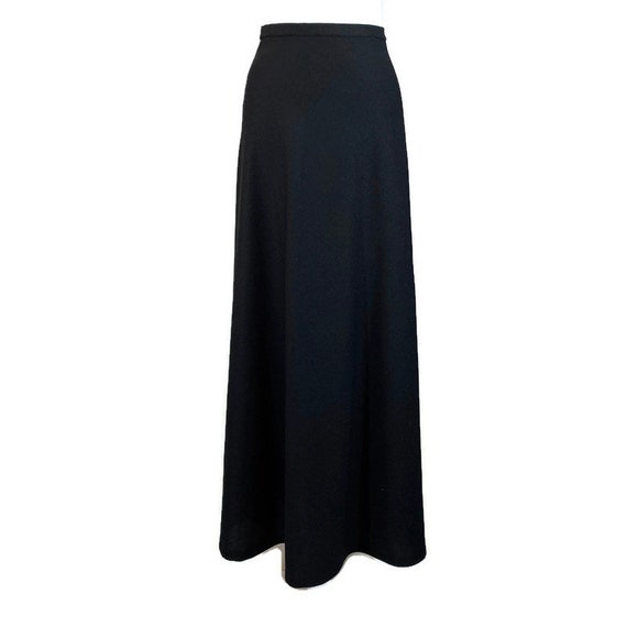 Vintage 70s Long Black House Skirt, 1970s Black Ma
