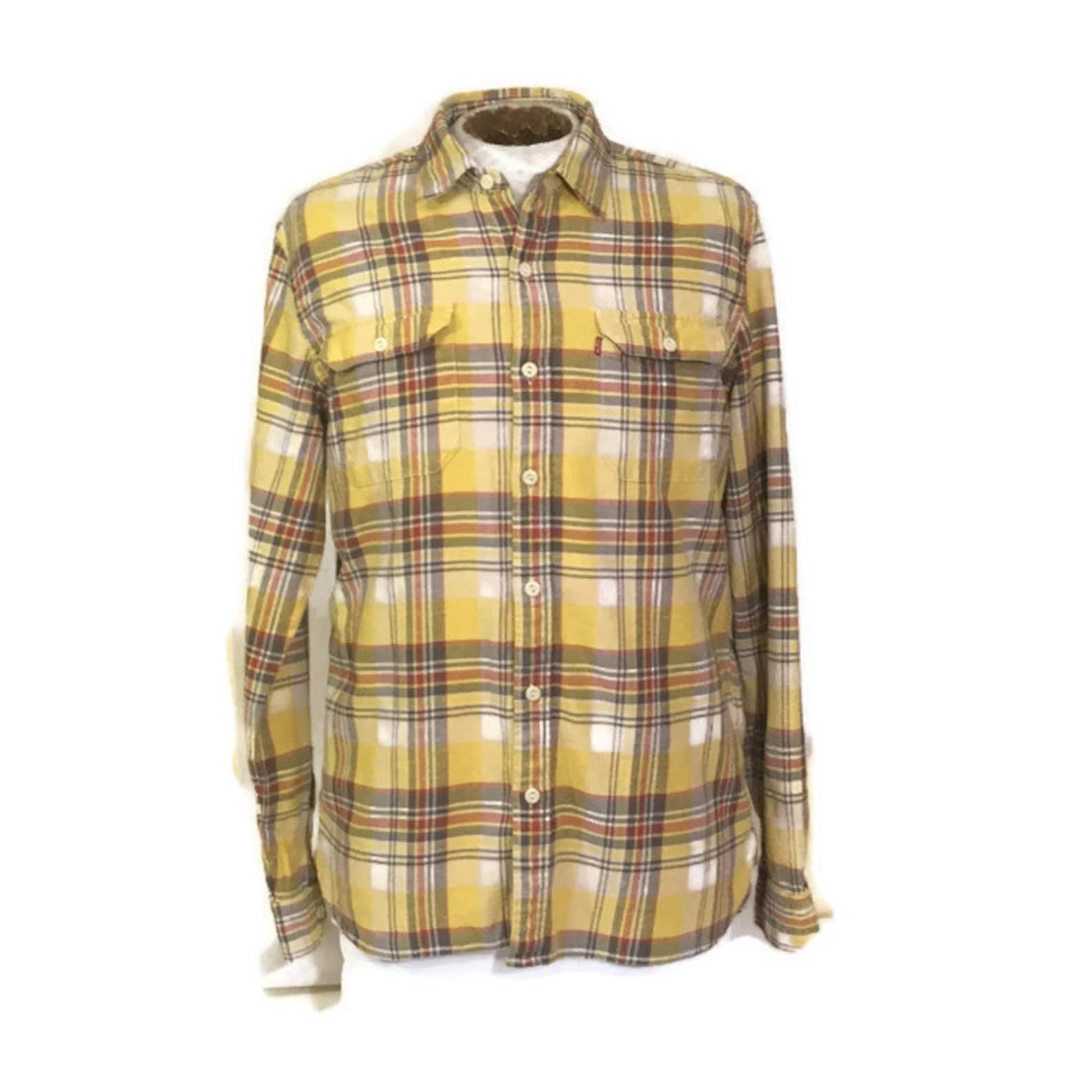 yellow brown flannel