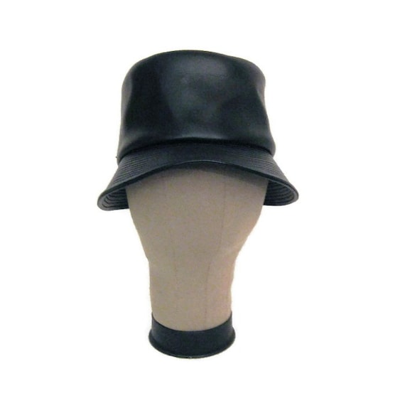 faux leather bucket hat