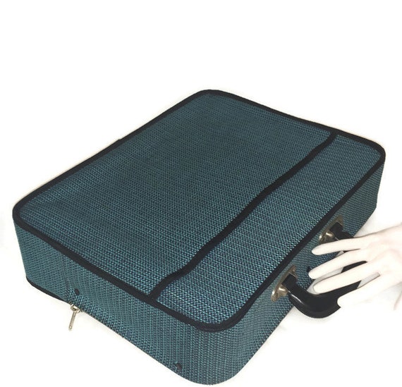 60s Soft Sided Blue Suitcase, Vintage 1960s Child