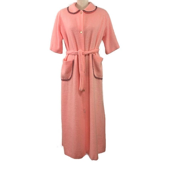 60s Fuzzy Pink Robe, Vintage 1960s Robe, Long Plus