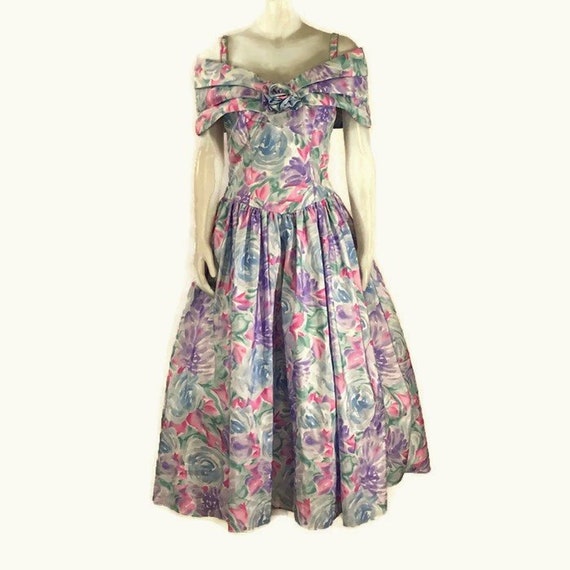 80s Garden Party Dress, Vintage 1980s Bridesmaid D