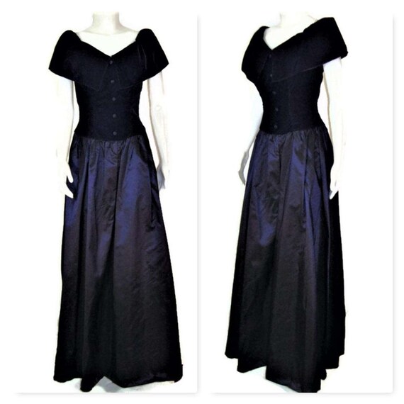 80s Purple Dress Sleeveless Prom Dress 1980s Forma