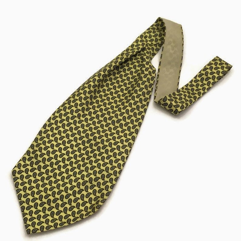 1960s Paisley Ascot Yellow Ascot Tie Paisley Cravat Mens | Etsy