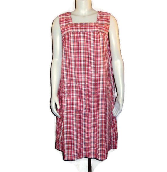 1960s Seersucker Shift Dress, Vintage 60s Summer D
