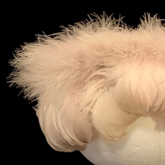50s Feather Wig Hat, Vintage 1950s s Ostrich Fasci