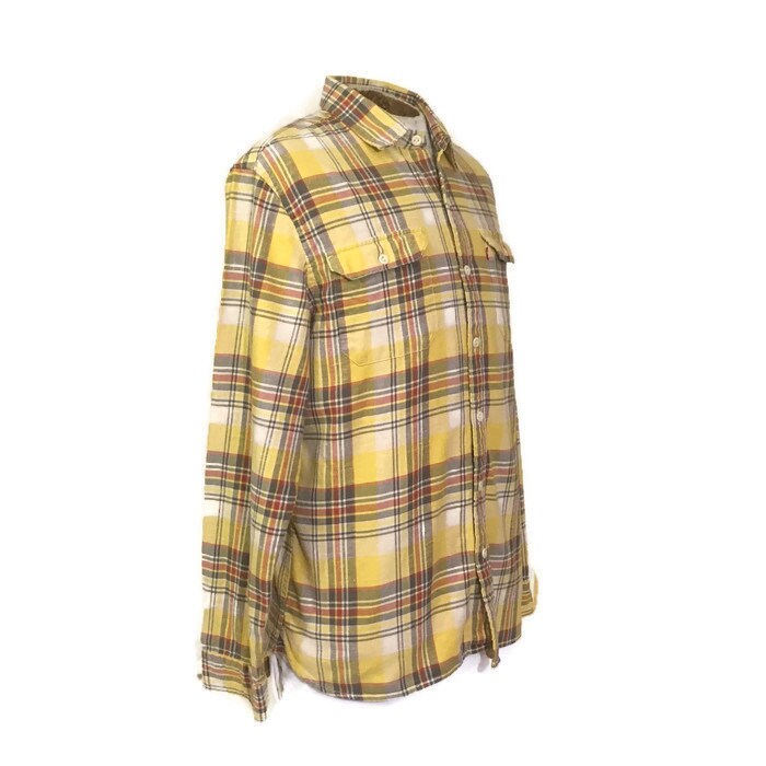 Yellow and brown plaid shirt Clearance