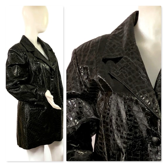 Black thigh length coat deals