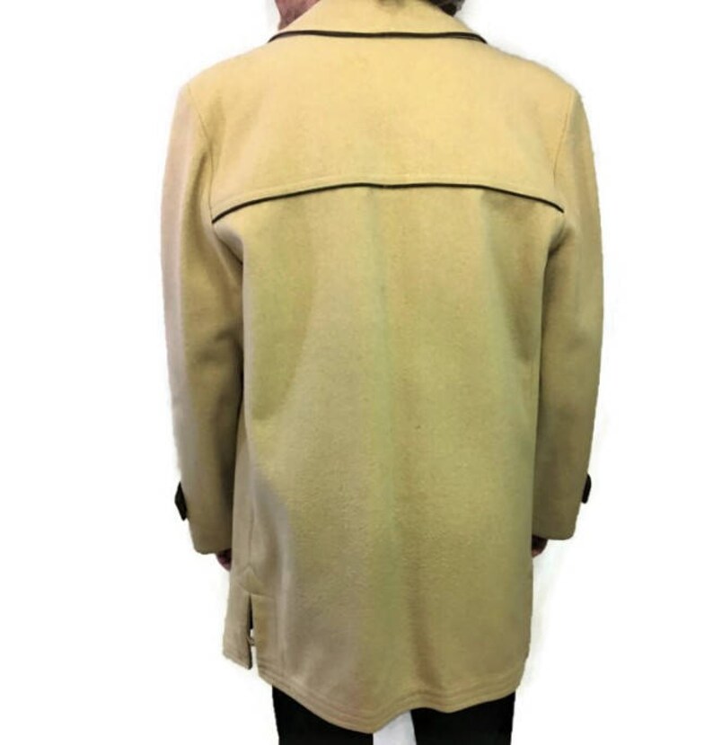 Knee Length Coat 1960s Casual Coat Brown Car Coat Light Brown Coat Beige Winter Coat 60s Wool Coat Brown Wool Coat