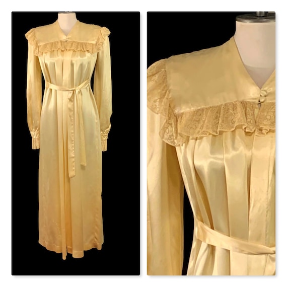 20s Hollywood Glamour Champagne Liquid Satin Robe,