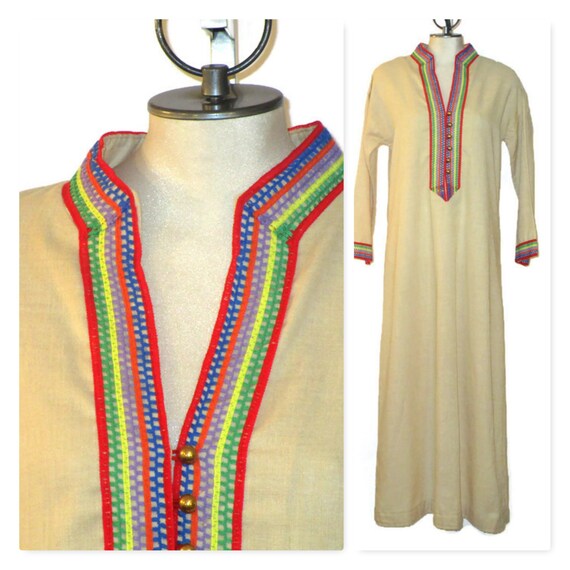 Vintage 70s Caftan, 1970s Beach Cover Up