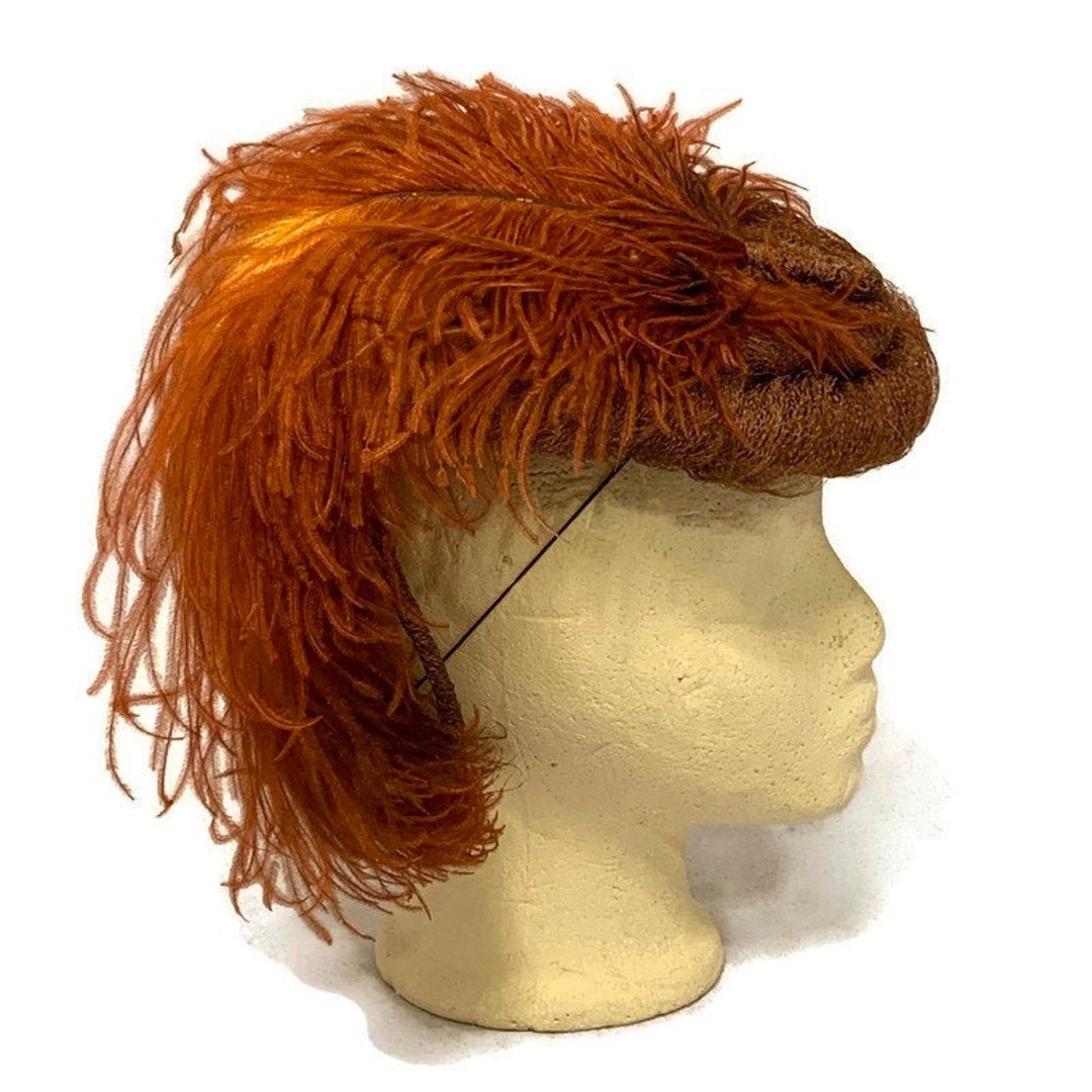 Vintage 1930s Ostrich Feather Hat Vintage Dress Hat Copper - Etsy