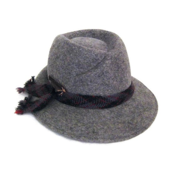 70s Fedora Hat Grey Womans Hat Doeskin Felt Hat Wo