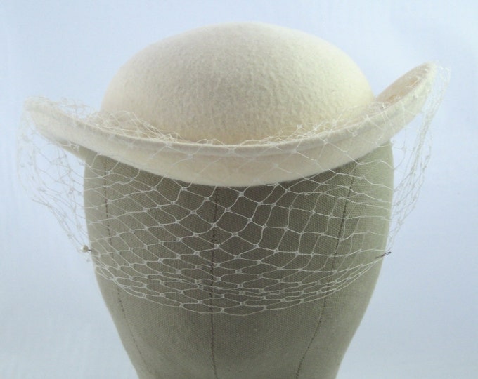 50s Hat Cream Hat Wedding Hat off White Hat Cocktail Hat Ivory Etsy